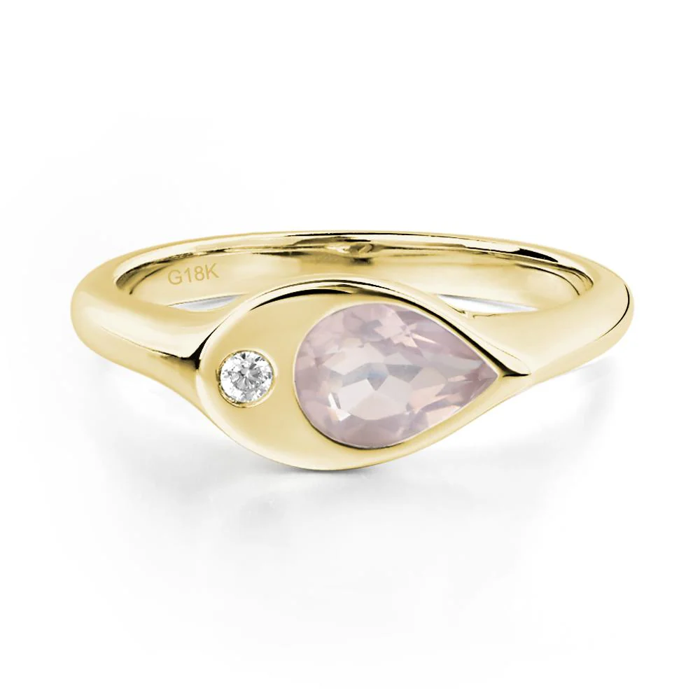 Rose Quartz Unique Engagement Ring - Image 8