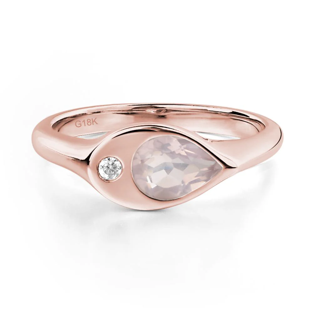 Rose Quartz Unique Engagement Ring - Image 9