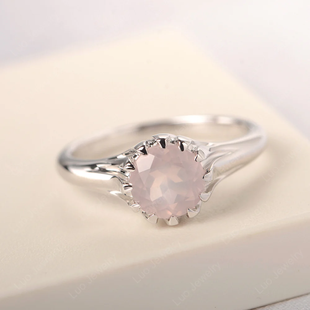 Rose Quartz Claw Prong Ring
