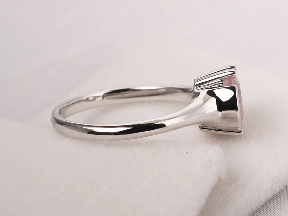 Unique Rose Quartz Solitaire Ring - Image 4