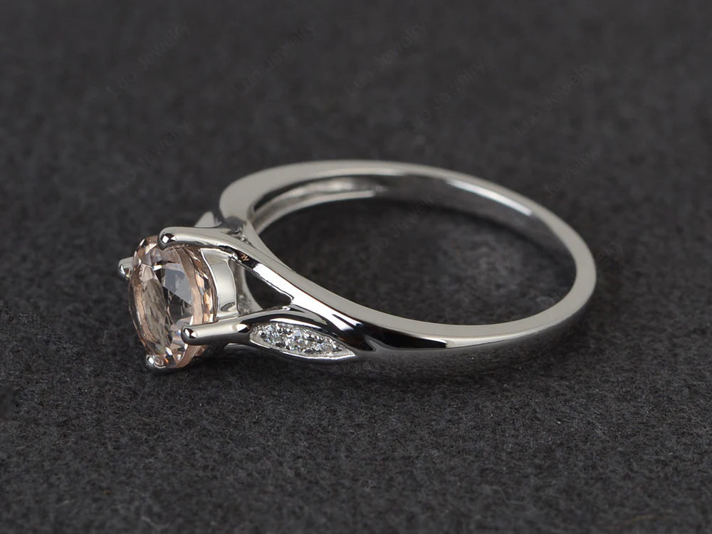 Vintage Round Cut Morganite Ring - Image 2