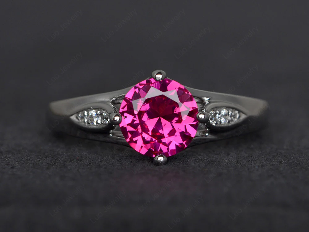 Vintage Round Cut Ruby Ring