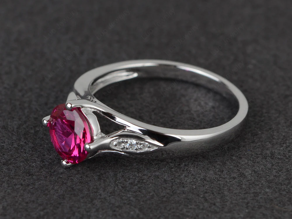 Vintage Round Cut Ruby Ring - Image 2