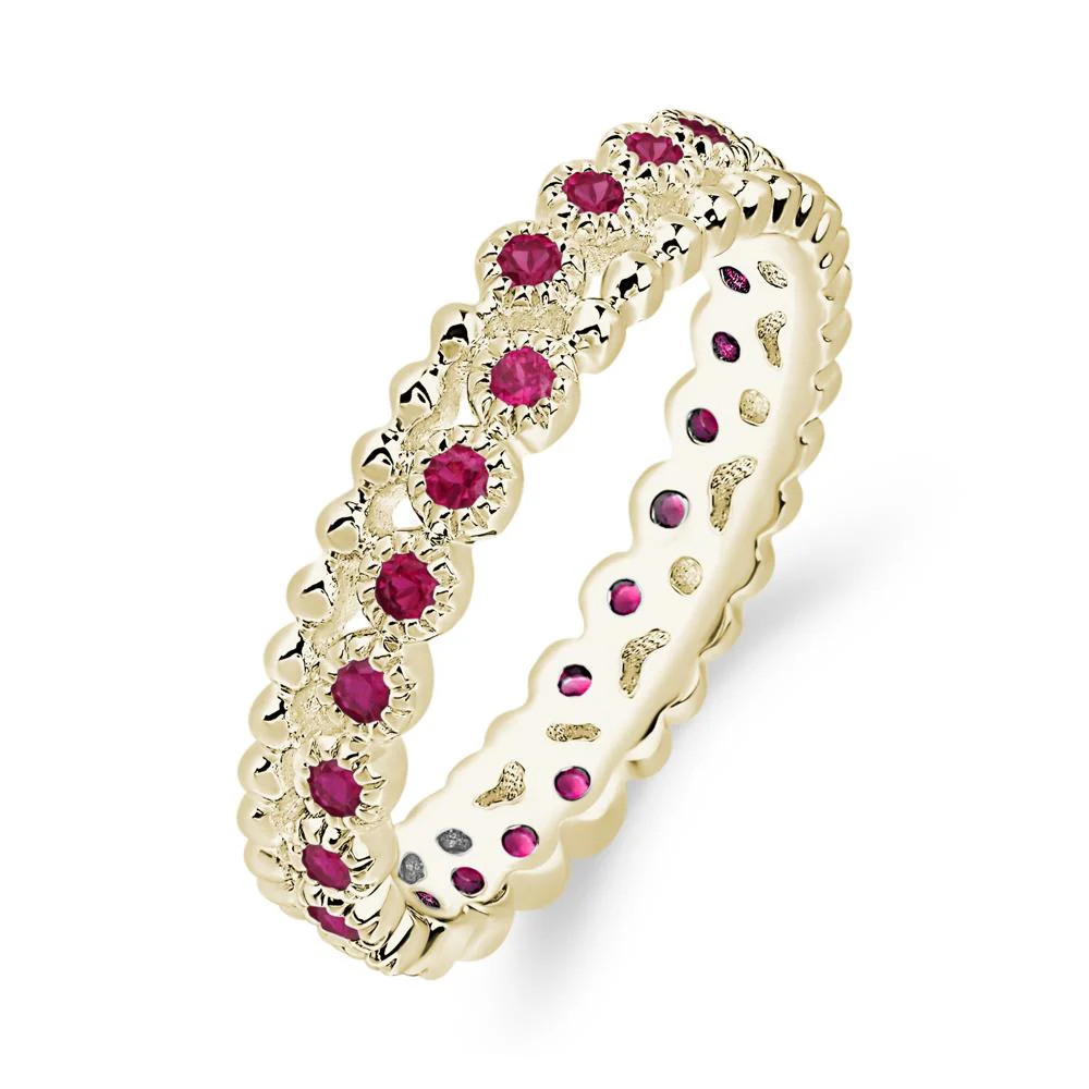 Vintage Inspired Ruby Eternity Ring - Image 4