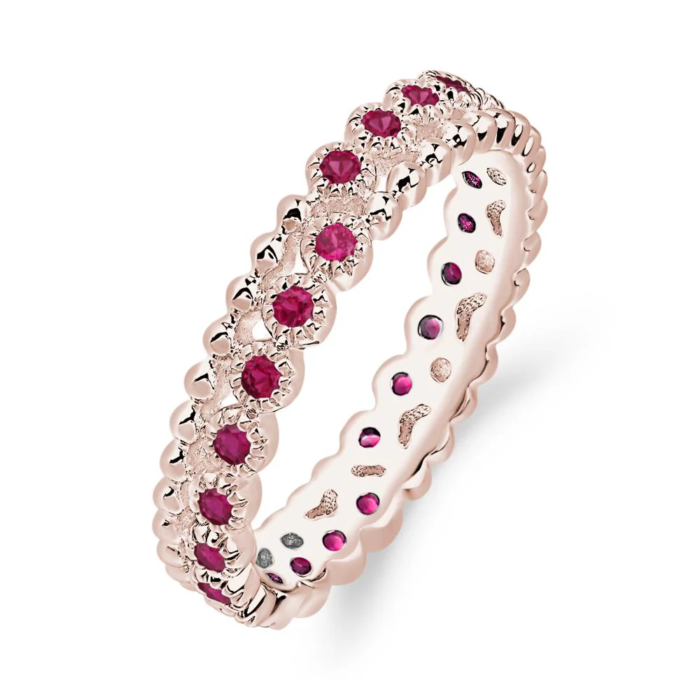 Vintage Inspired Ruby Eternity Ring - Image 5
