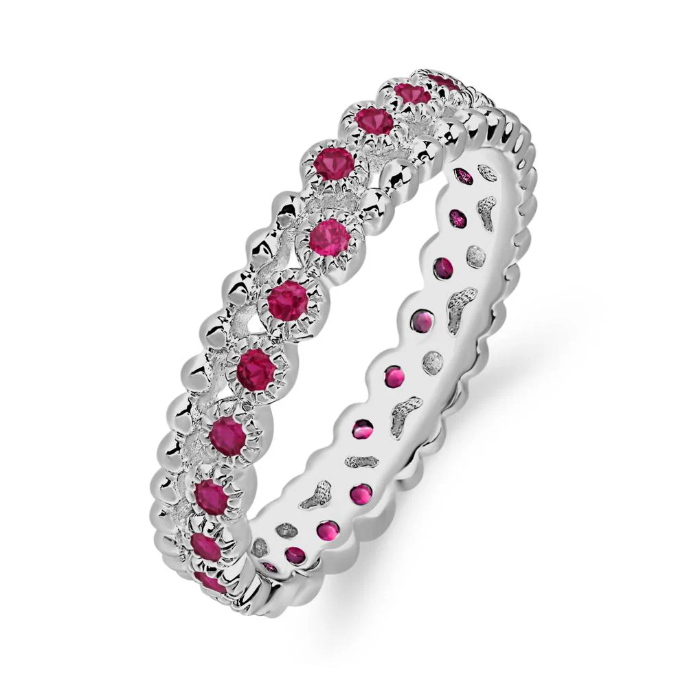 Vintage Inspired Ruby Eternity Ring - Image 6