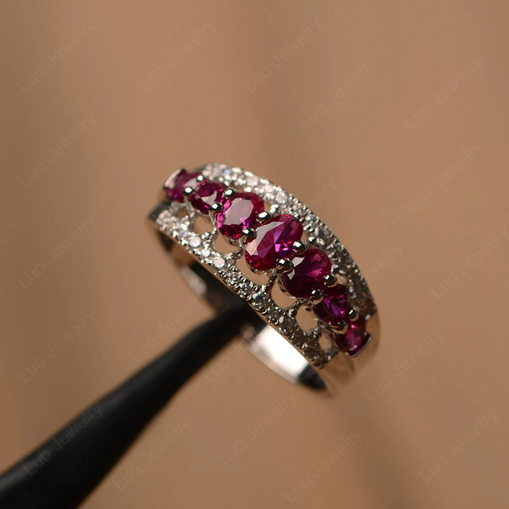 Ruby Cluster Cocktail Ring - Image 2