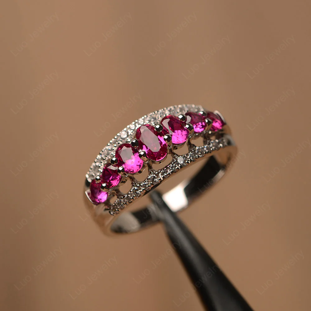 Ruby Cluster Cocktail Ring - Image 3
