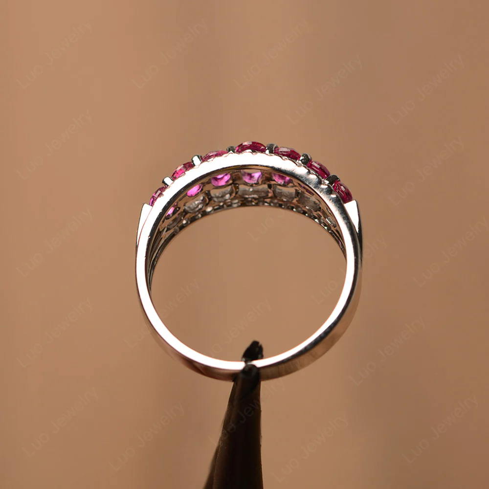 Ruby Cluster Cocktail Ring - Image 4