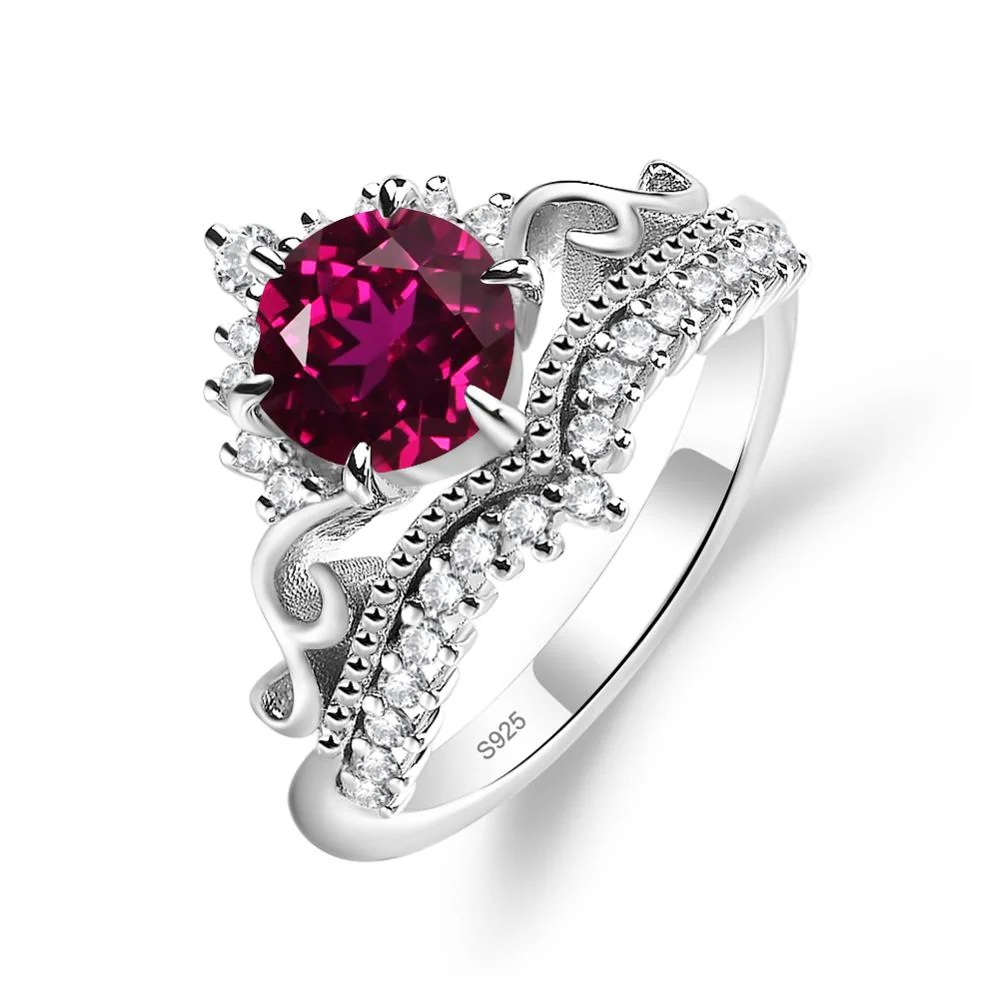 Vintage Ruby Cocktail Ring - Image 2