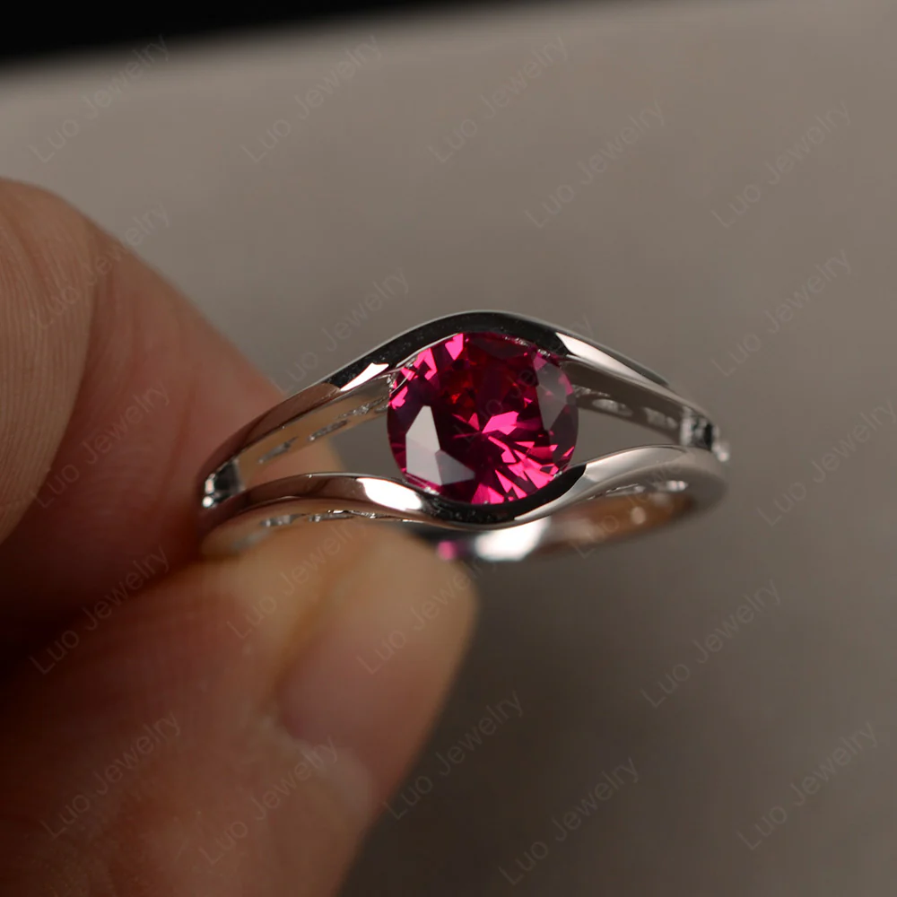 Ruby Unique Solitaire Engagement Ring - Image 2