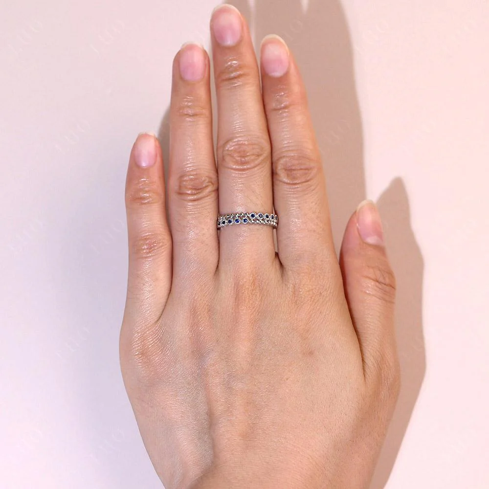 Sapphire Milgrain Eternity Band Ring - Image 16