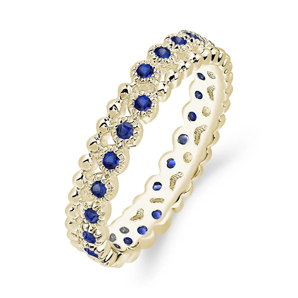 Sapphire Milgrain Eternity Band Ring - Image 4