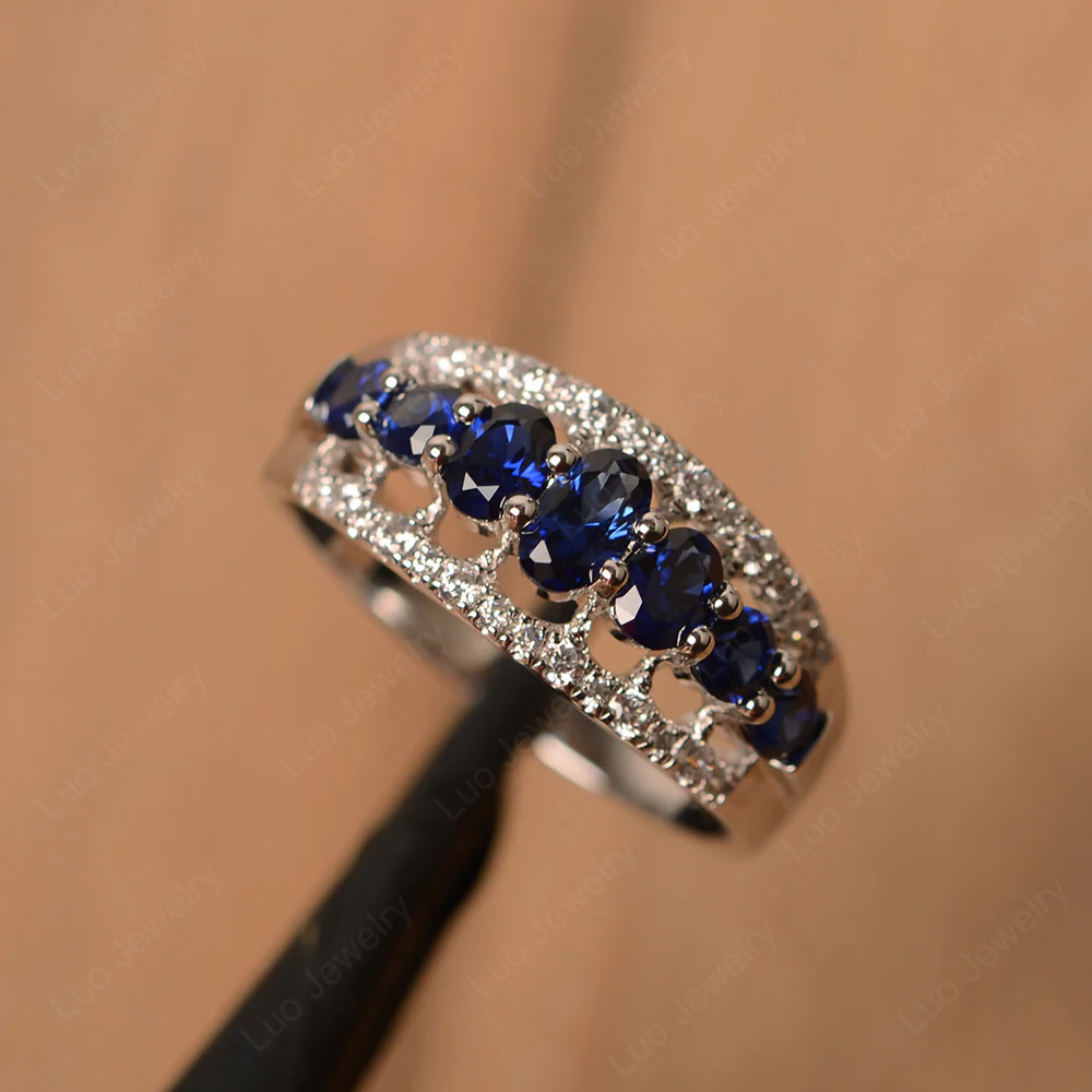 Sapphire Cluster Cocktail Ring - Image 3