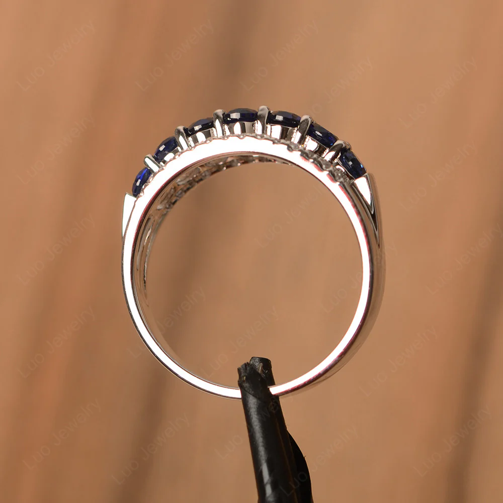 Sapphire Cluster Cocktail Ring - Image 4