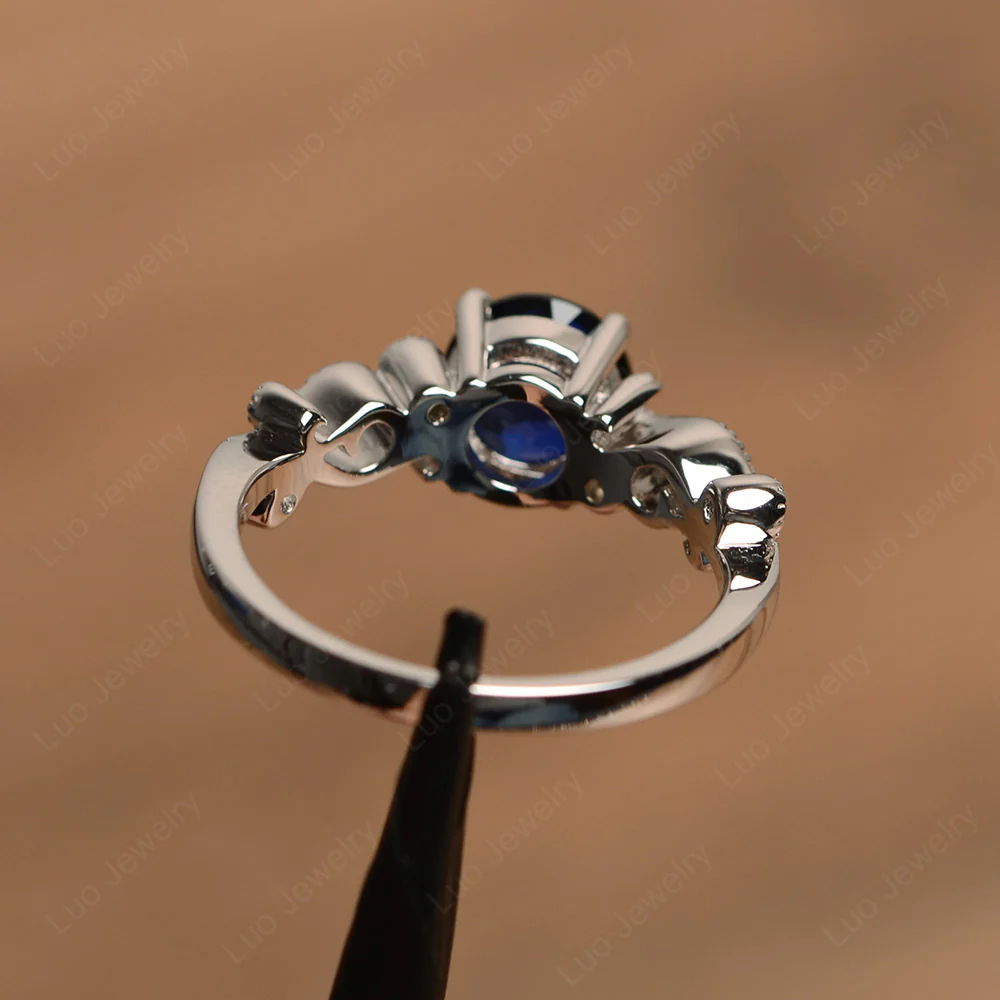 Sapphire Art Deco Engagement Ring - Image 4