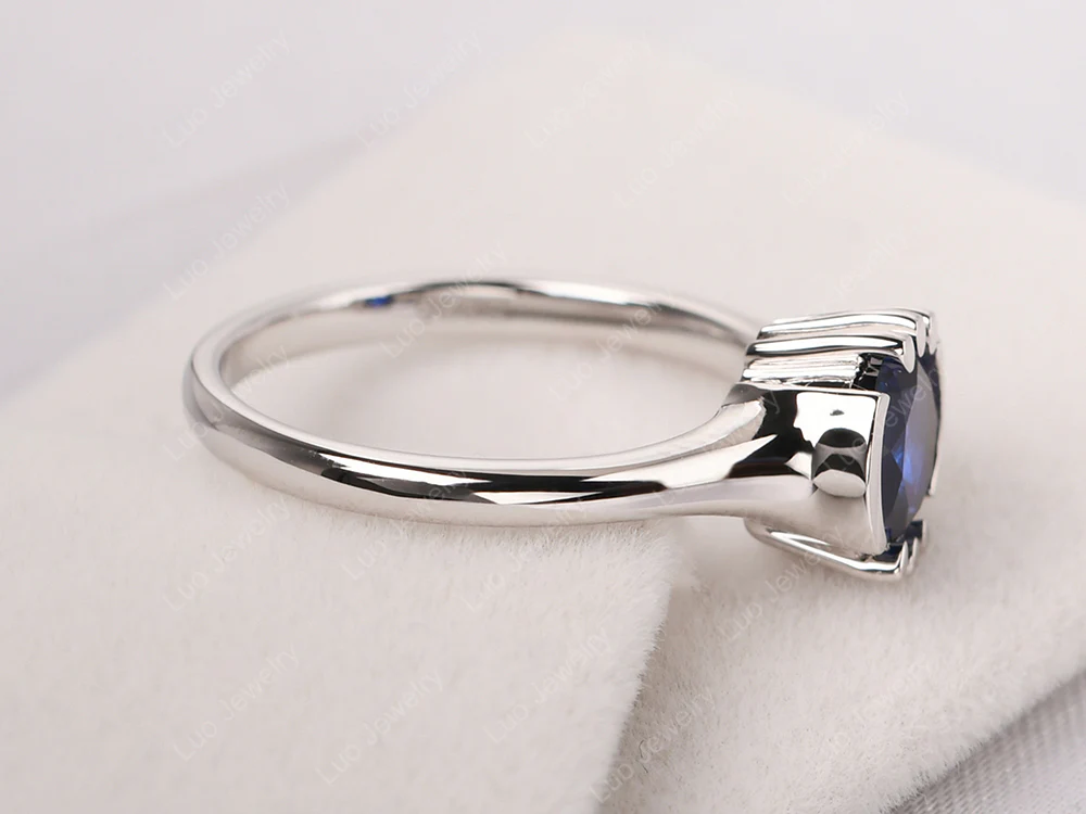Unique Sapphire Solitaire Ring - Image 4
