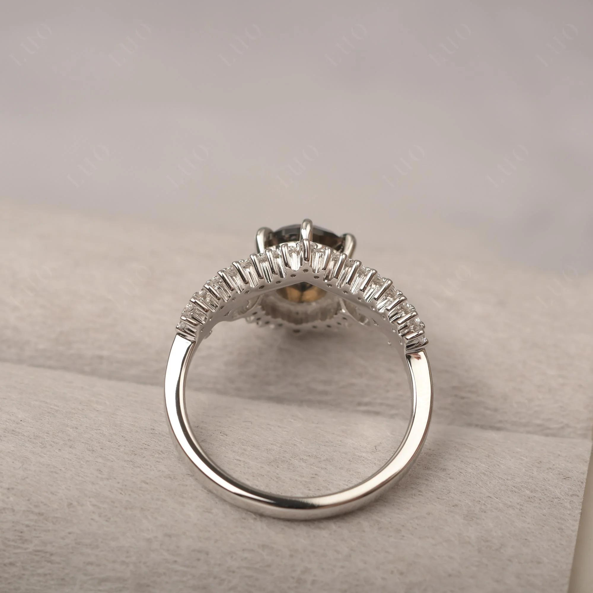 Vintage Smoky Quartz Cocktail Ring - Image 12