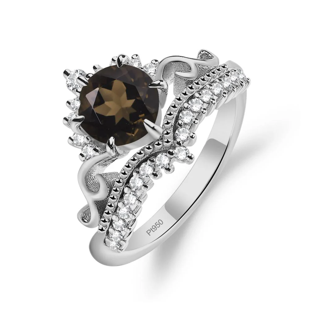 Vintage Smoky Quartz Cocktail Ring - Image 6