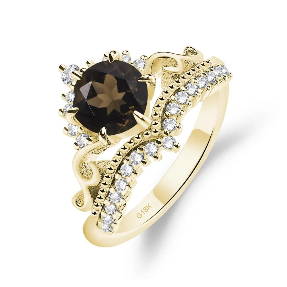 Vintage Smoky Quartz Cocktail Ring - Image 8