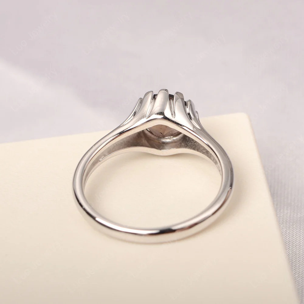 Flame Inspired Smoky Quartz Solitaire Ring - Image 3