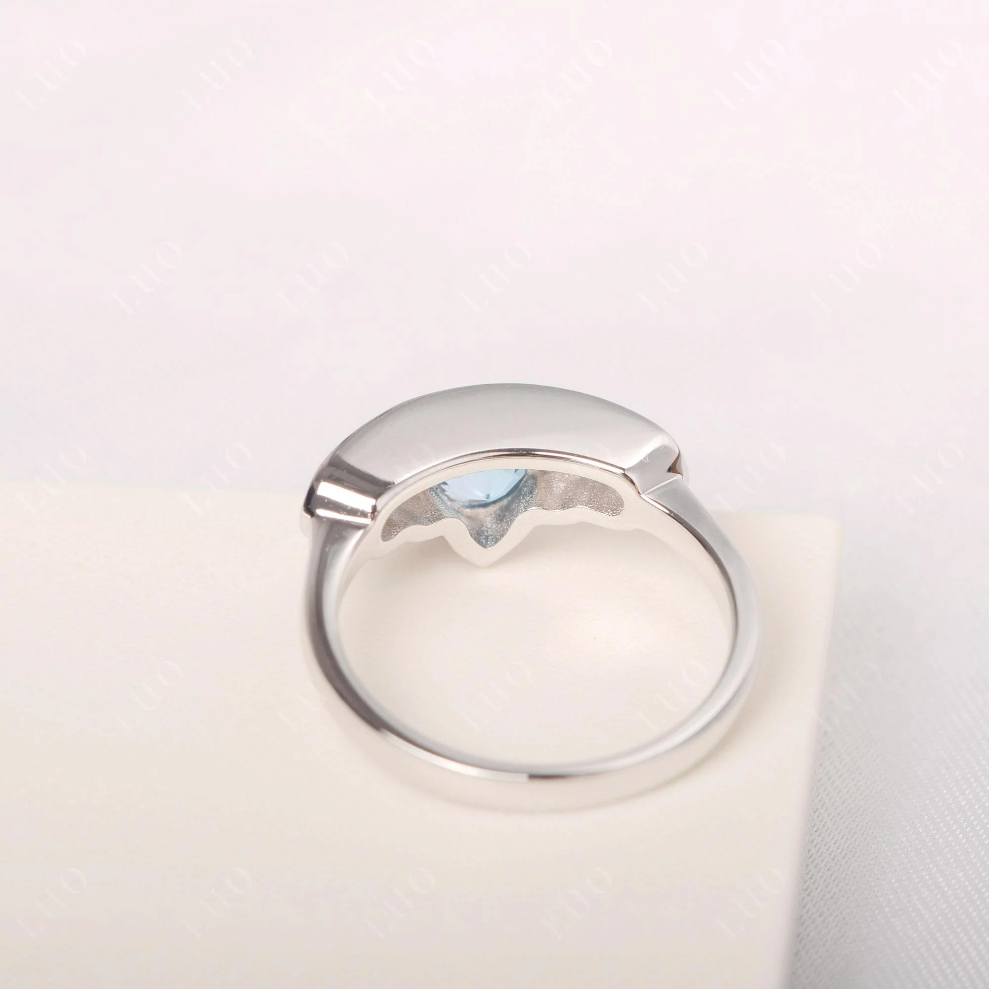 Swiss Blue Topaz Crown Ring - Image 3