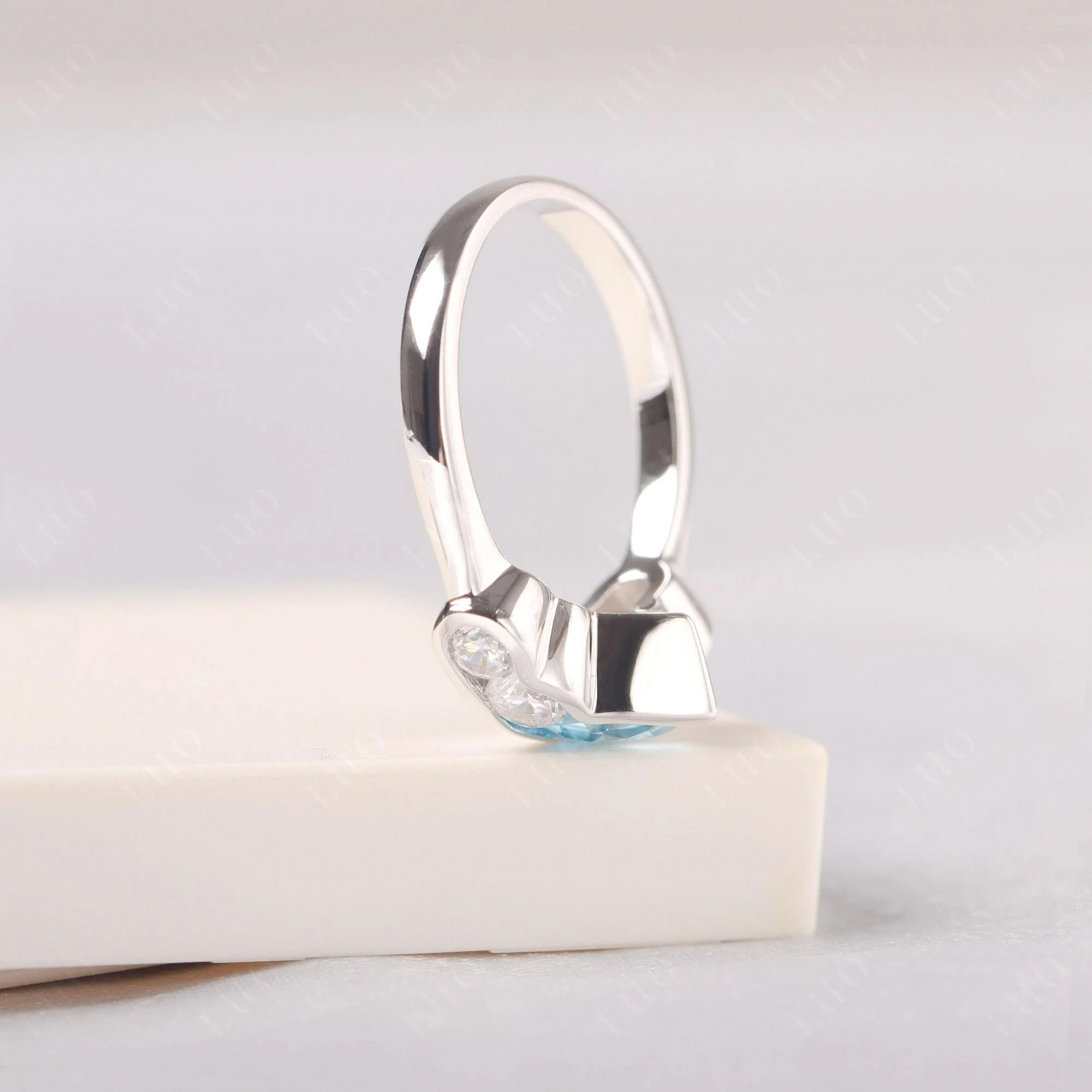 Swiss Blue Topaz Crown Ring - Image 4
