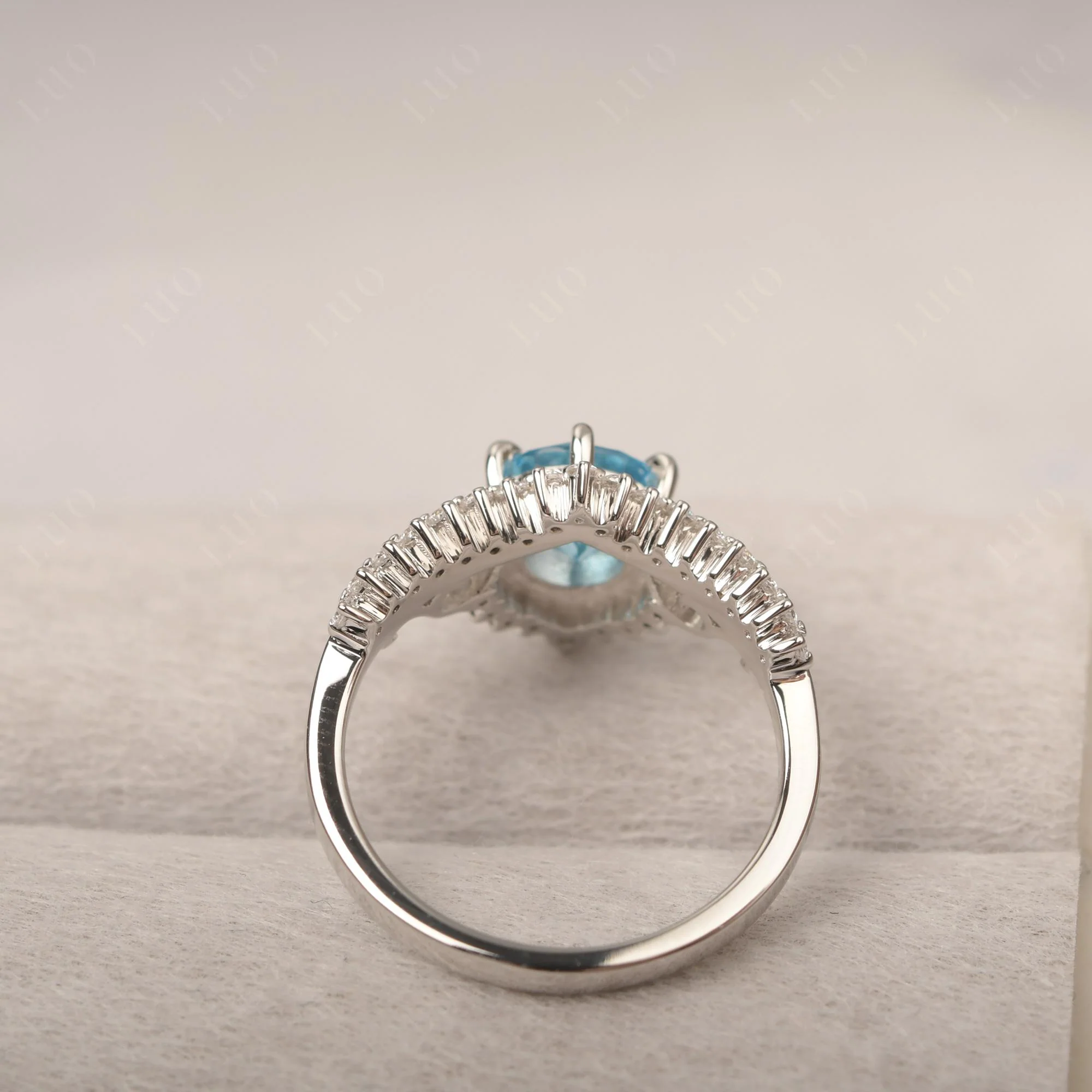 Swiss Blue Topaz Tiara Promise Ring - Image 13