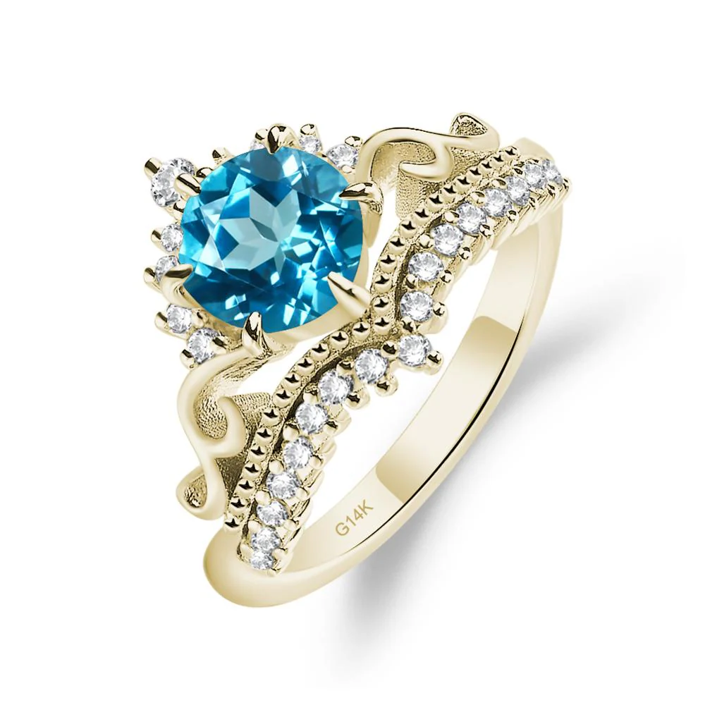 Swiss Blue Topaz Tiara Promise Ring - Image 4