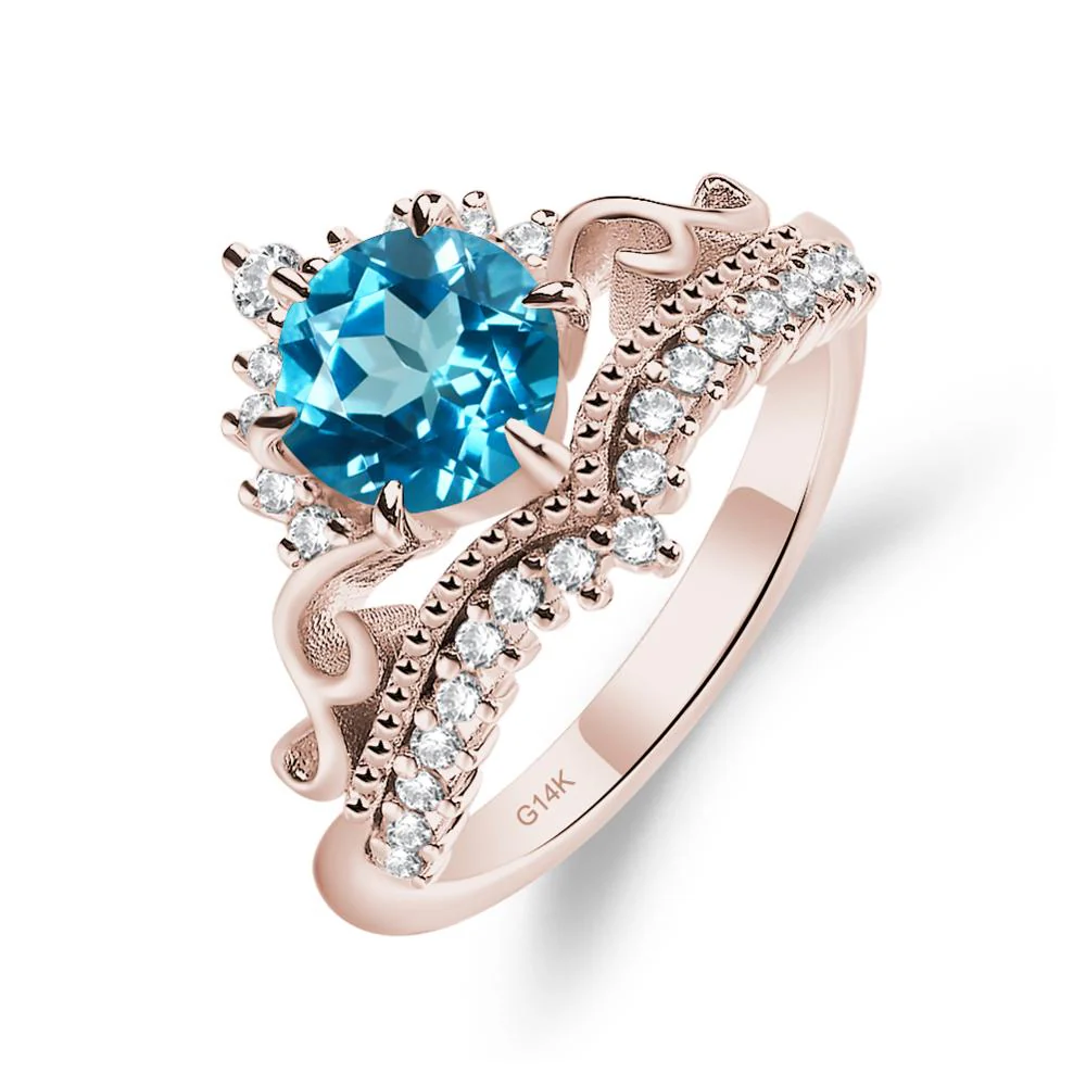 Swiss Blue Topaz Tiara Promise Ring - Image 5