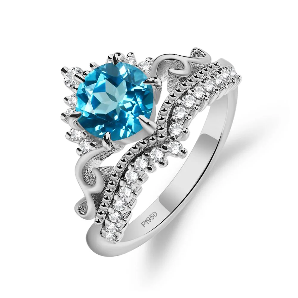 Swiss Blue Topaz Tiara Promise Ring - Image 6