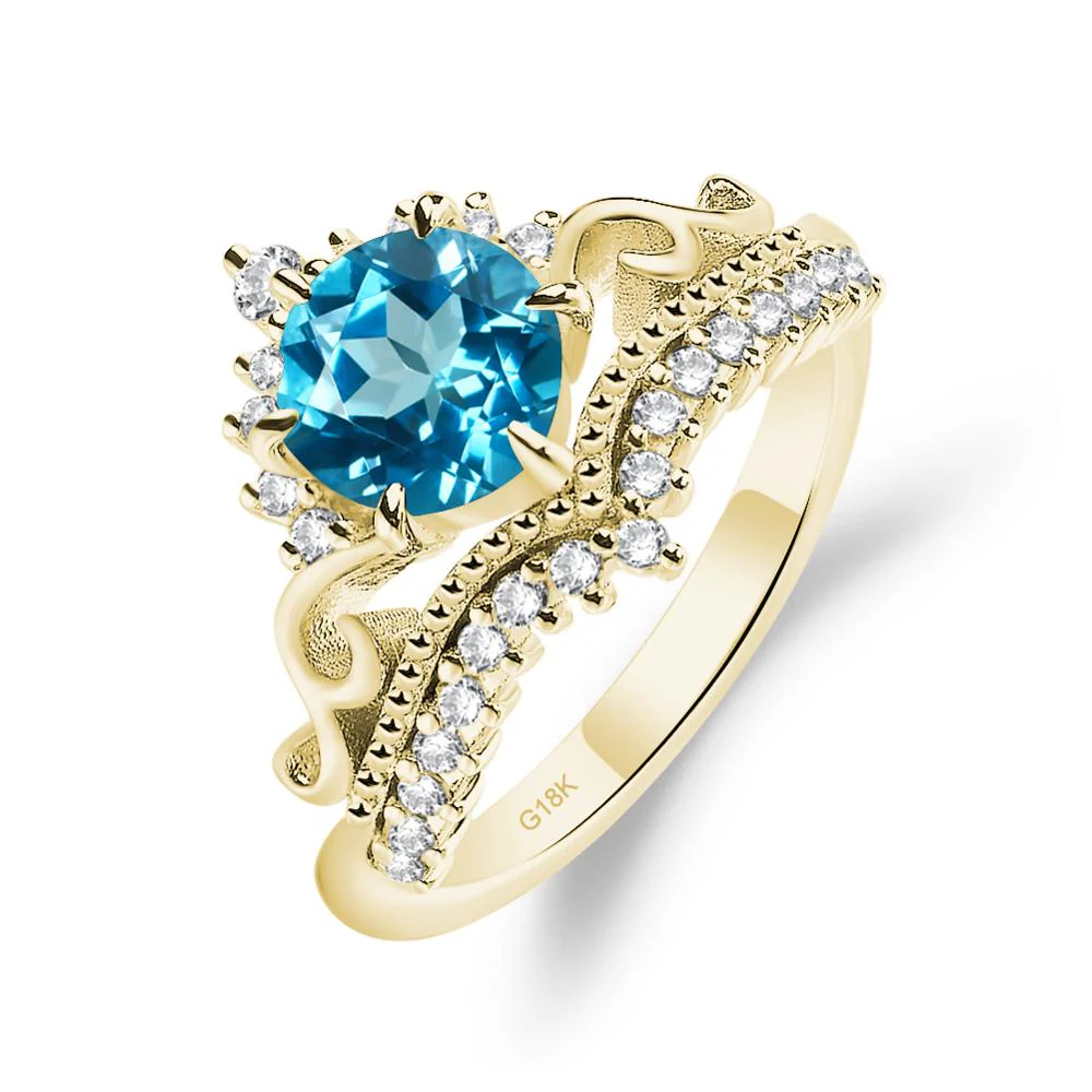 Swiss Blue Topaz Tiara Promise Ring - Image 8