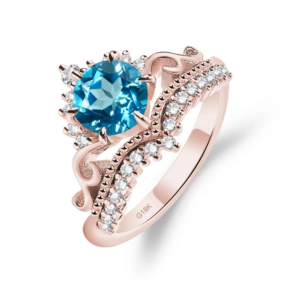 Swiss Blue Topaz Tiara Promise Ring - Image 9