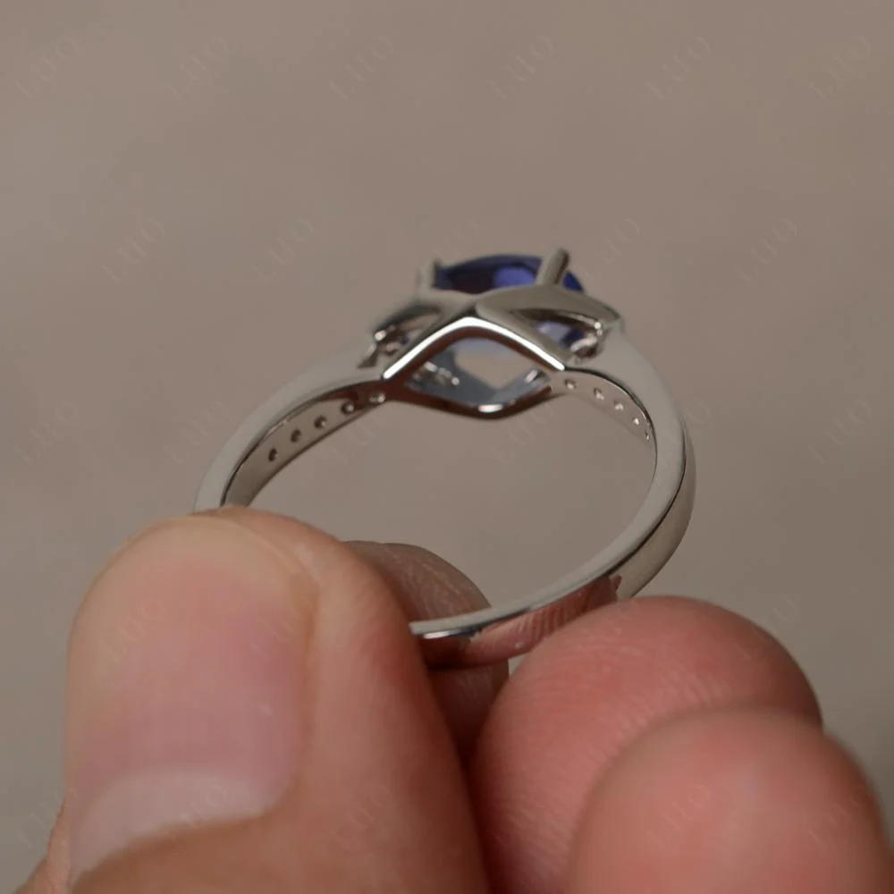 Petite Oval Horizontal Tanzanite Ring - Image 12