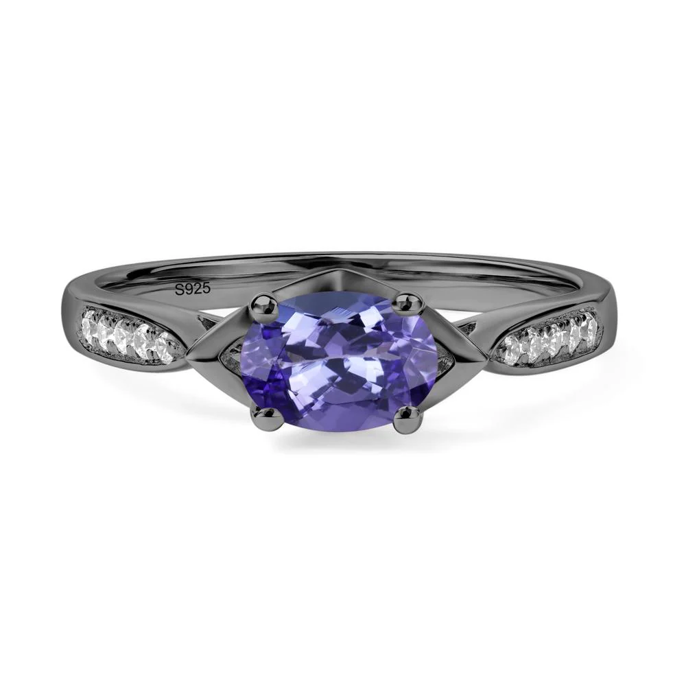 Petite Oval Horizontal Tanzanite Ring - Image 3