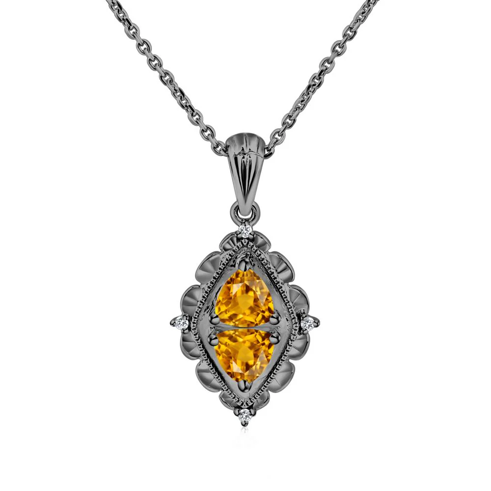 Vintage Two Stone Citrine Necklace - Image 3