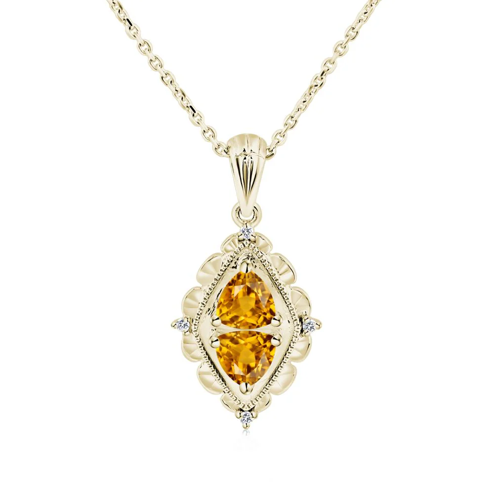 Vintage Two Stone Citrine Necklace - Image 6