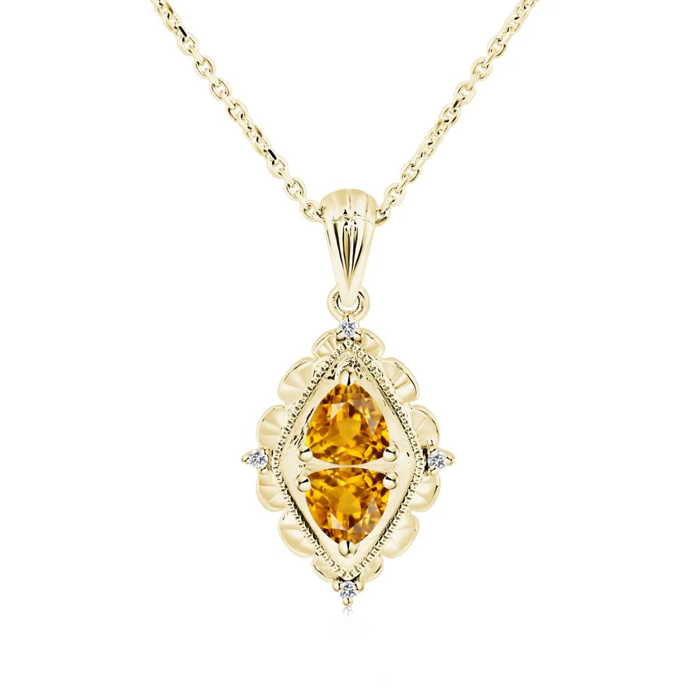 Vintage Two Stone Citrine Necklace - Image 8
