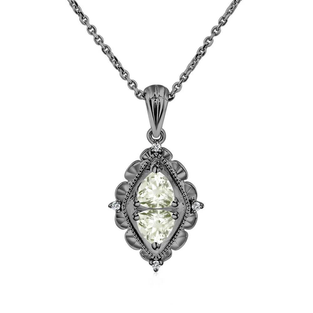 Vintage Two Stone Green Amethyst Necklace - Image 7