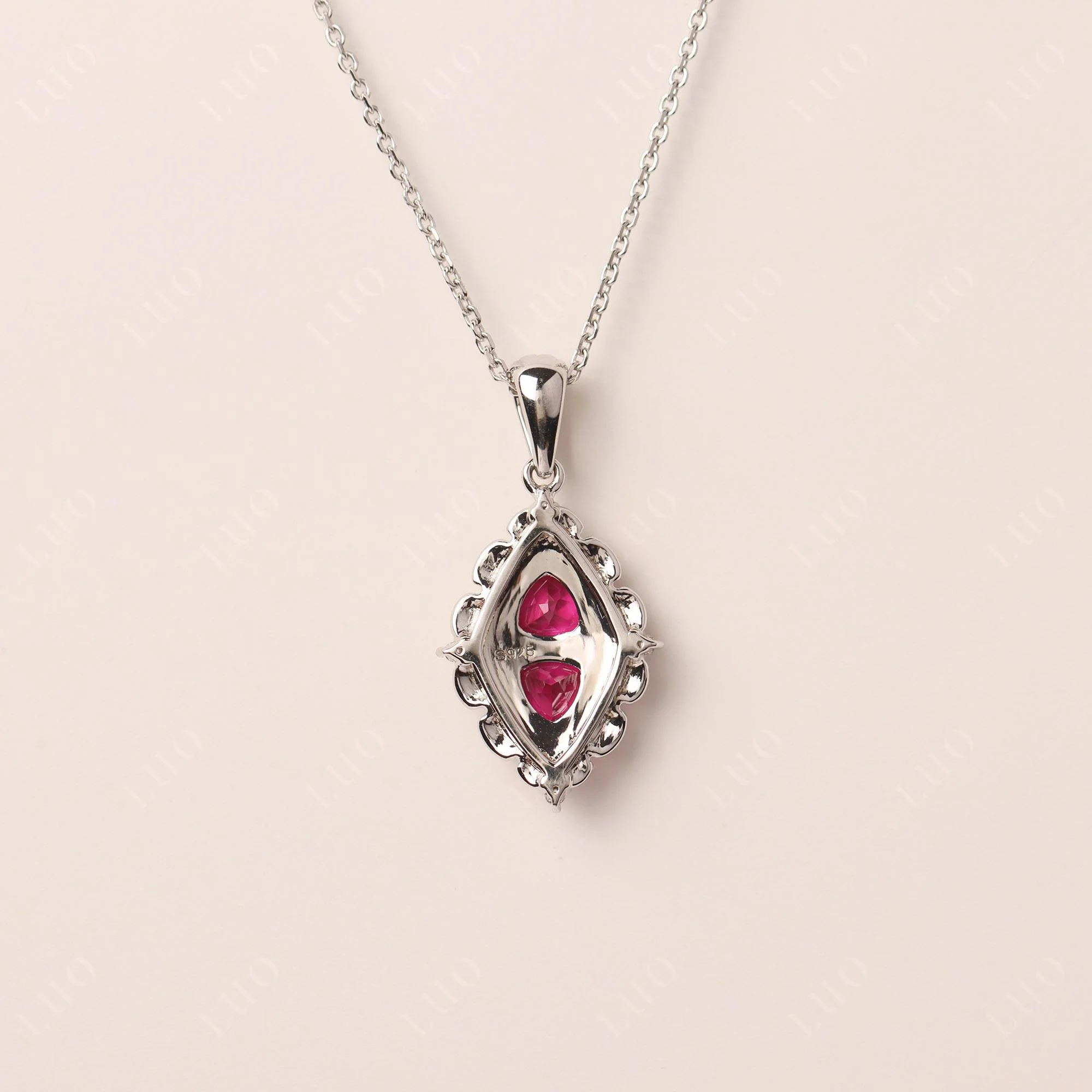 Vintage Two Stone Ruby Necklace - Image 15