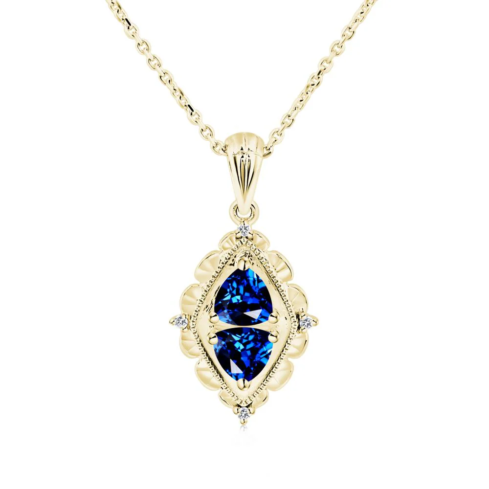 Vintage Two Stone Sapphire Necklace - Image 7