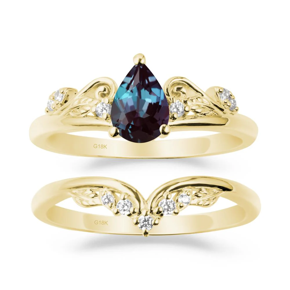 Vintage Vine Alexandrite Bridal Set - Image 6