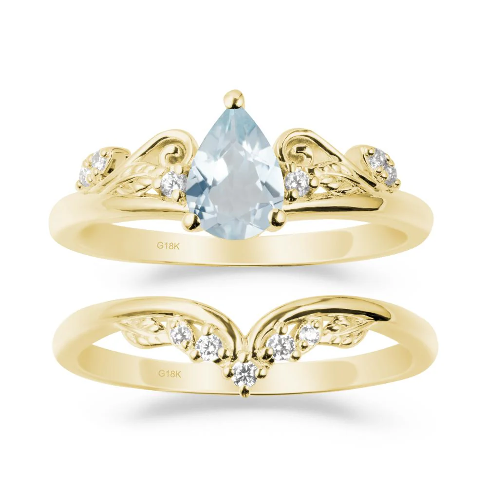 Vintage Vine Aquamarine Bridal Set - Image 6