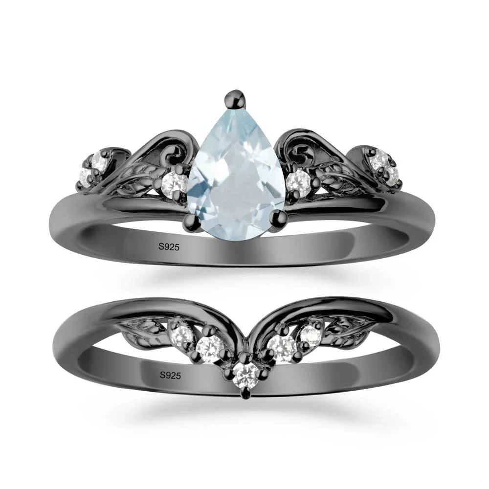 Vintage Vine Aquamarine Bridal Set - Image 7