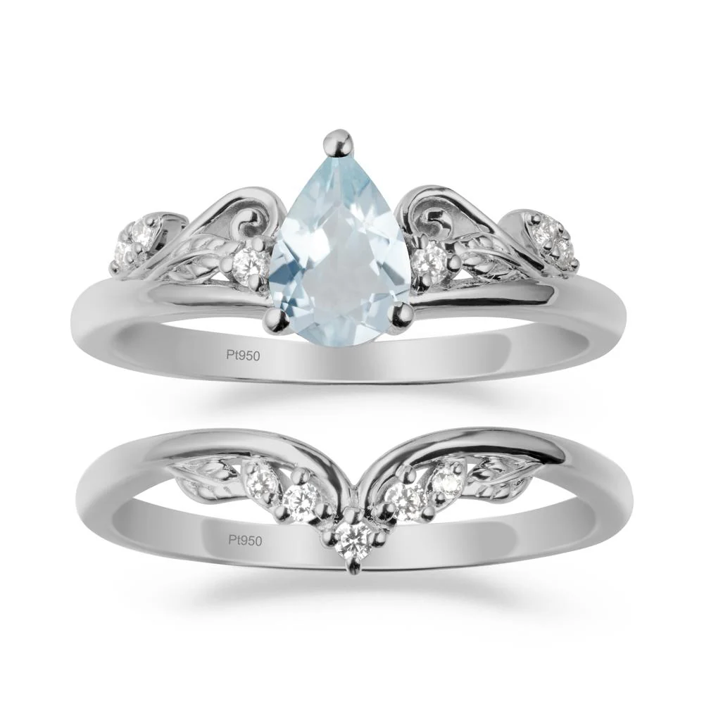 Vintage Vine Aquamarine Bridal Set - Image 8