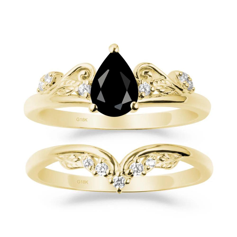 Vintage Vine Black Spinel Bridal Set - Image 6