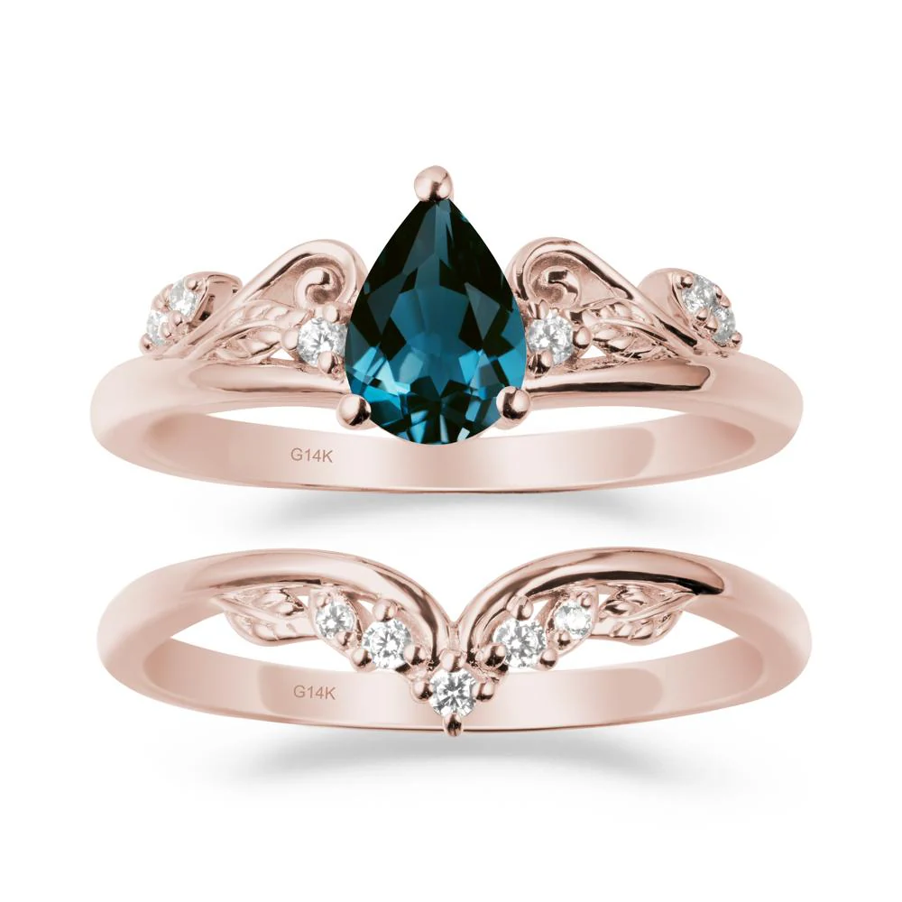 Vintage Vine London Blue Topaz Bridal Set