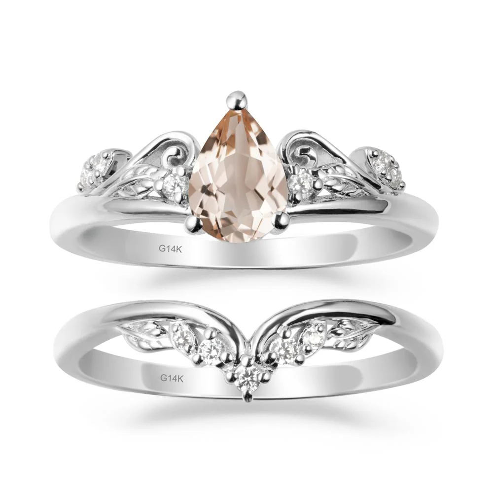 Vintage Vine Morganite Bridal Set - Image 2