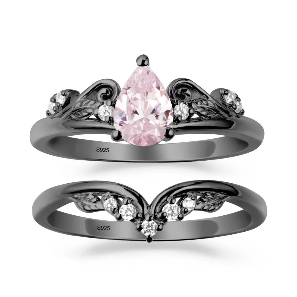 Vintage Vine Pink Cubic Zirconia Bridal Set - Image 7