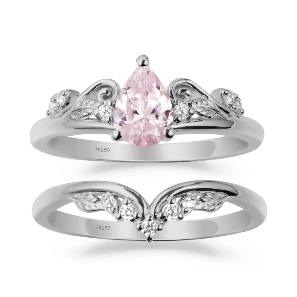 Vintage Vine Pink Cubic Zirconia Bridal Set - Image 8